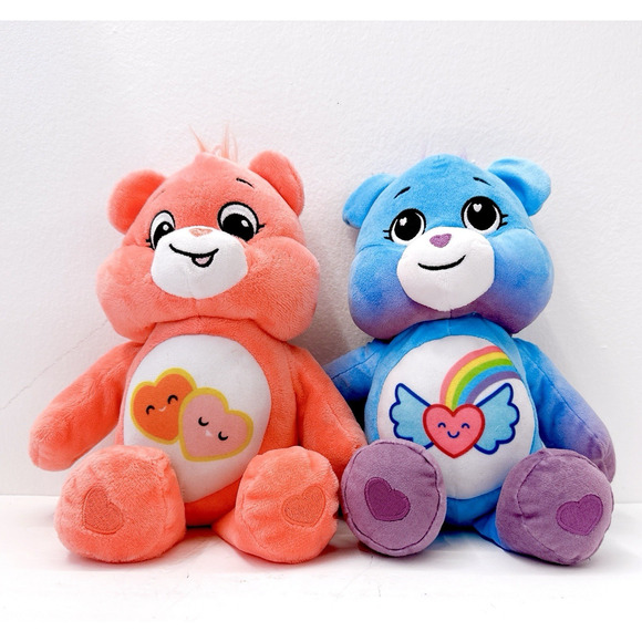 Care Bears Plush 12" Lot of 2 Love a Lot Dream Bright Collectible Plush Toy Doll - Picture 1 of 9